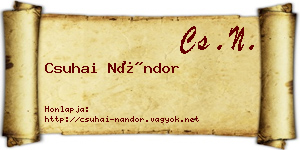 Csuhai Nándor névjegykártya
