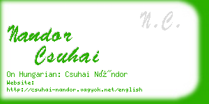 nandor csuhai business card